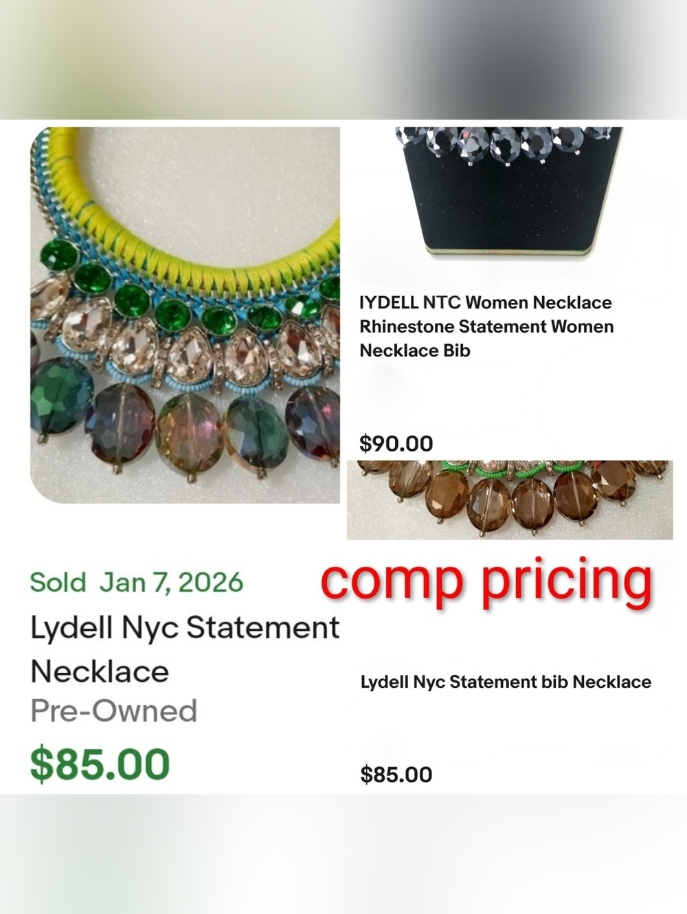 Lydell NYC Statement Necklace with Glass Rhinestones - Picture 8 of 8